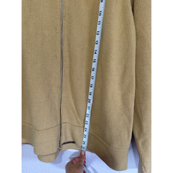 J Crew Camel Zip Sweater Mens Old Money Quiet Luxury Large Preppy Minimal Y2K - Picture 4 of 9
